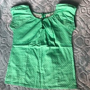 BNWT green and white polka dot blouse 2X